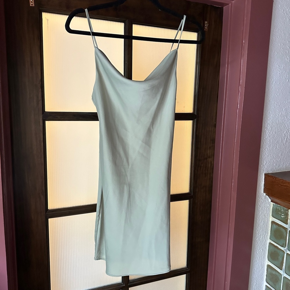 Sleek Sage Green Slip Dress Mallory Dress